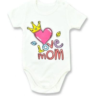 LULLABY Detské body krátky rukáv Love Mom