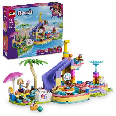 Friends Fun Day at the Water Park - Miniature Playset with Slide, 2 Minifigures, 4 Animal Figures and Animal Accessories - Children's Room Decoration - Birthday Gift for Girls Ages 6 and Up - 42676