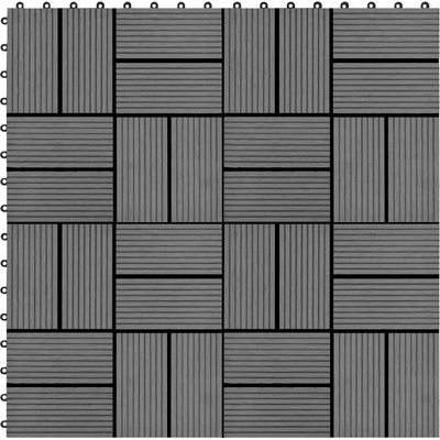 vidaXL 22 бр декинг плочки, 30x30 см, 2 кв. м. , WPC, сиви (277807)