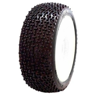 SP RACING 1/8 KILLER COMPETITION OFF ROAD gumy nalepené gumy SOFT směs bílé disky 2 ks