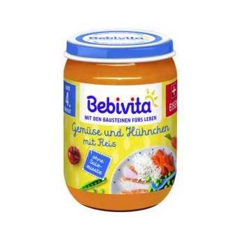 Bebivita Пюре Bebivita, Ориз, зеленчуци и пилешко месо, 190гр, 4018852103219