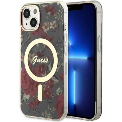 GUESS Кейс Guess GUHMP14MHCFWSA за iPhone 14 Plus 6.7", зелен / зелен, твърд, Flower MagSafe (GUE002733-0)