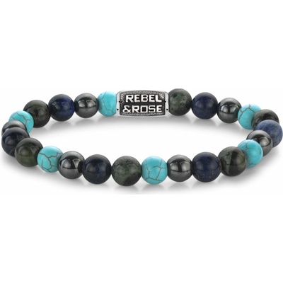 Rebel & Rose Unisex náramok Blue Night Vintage 8 mm RR-80108-V-M