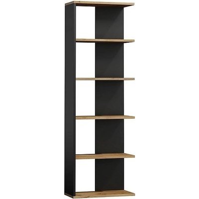 Signal Policový regál CORNER dub wotan / černý 170x60x25 cm