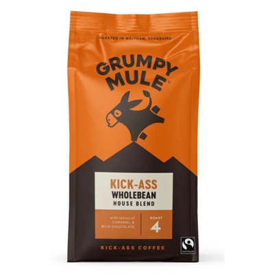 Grumpy Mule Кафе на зърна Grumpy Mule Kick-Ass, 100% арабика, кафе на зърна, био, 200 гр