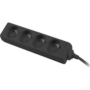 Lanberg power strip 1.5m, 4 sockets, french quality-grade copper cable, black (PS0-04E-0150-BK)
