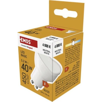 EMOS ZL8F23 LED žárovka Basic MR16 GU10 5,2 W 40 W 450 lm neutrální bílá
