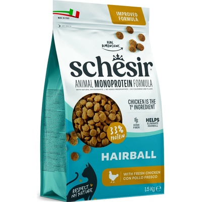 Schesir Cat Animal Monoprotein Hairball kuřecí 1,5 kg