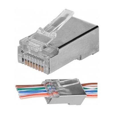 Konektor NEKU FTP CAT5 RJ45 8P8C, stíněný, průchozí