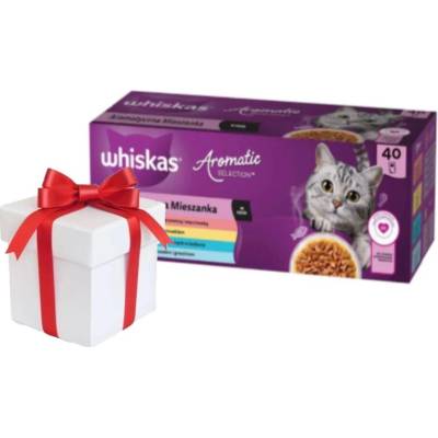 WHISKAS Adult Aromatic Mix sáčky + Prekvapenie pre mačku 40 x 85 g