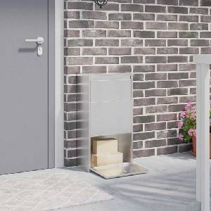 vidaXL Пощенска кутия за пратки с врата Сребрист 44 x 22 x 82 см (874923)