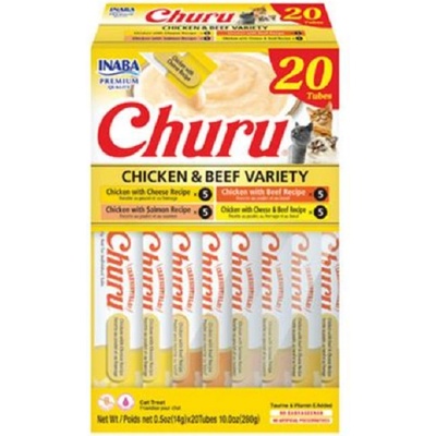 Churu Cat Kura s hovädzím mäsom 4 príchute 20 túb 280 g
