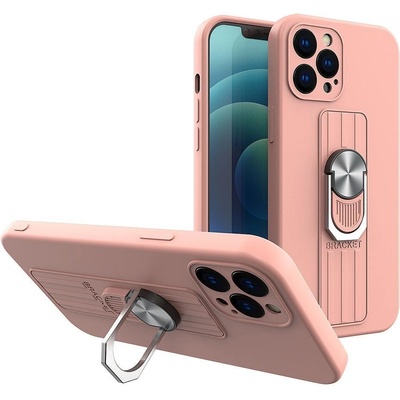HQWear Силиконов кейс Ring Case с държач за Samsung Galaxy S21 FE, розов (9145576247228)