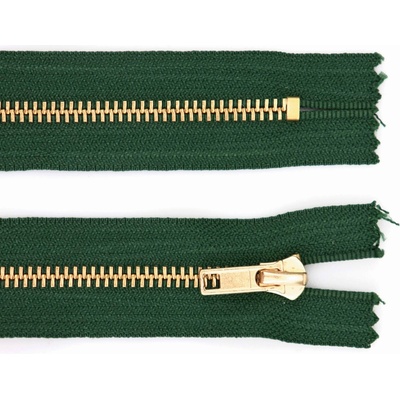 Pro Háčkování Kovový zip nedělitelný 8 cm, Ø 6 mm lahvově zelená