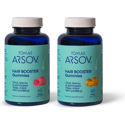 Tomas Arsov HAIR BOOSTER Gummies Mango 60 ks + HAIR BOOSTER Gummies Malina 60 ks