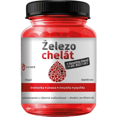 Galmed Železo chelát+vit.B9+vit.B12+vit.C 60 kapslí