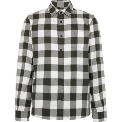 KnowledgeCotton Apparel Мъжка риза с копчета KnowledgeCotton Apparel Regular Fit Checkered Flannel Shirt - Green Check (033-2927-0313)