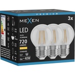 Mexen Vintis 3x LED крушка с нажежаема жичка E27, G45, 6W, Топла - 2700K, 720 lm, прозрачна (L156-E27-0627-00x03)