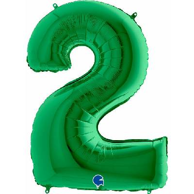 vybavsenaparty Fóliová číslice zelená '2' 102 cm