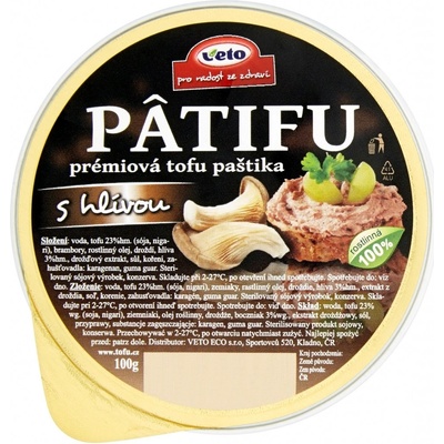 Veto Patifu Paštika tofu s hlívou 100 g – Zboží Mobilmania