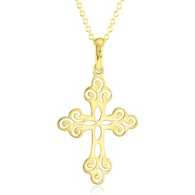 Gemmax Zlatý řetízek s křížem GUSYN-36501-36261