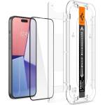 Spigen iPhone 15 SPIGEN EZ FIT HD екранен протектор стъкло 2.5D, 9H + рамка, BLACK AGL06908 (AGL06908)