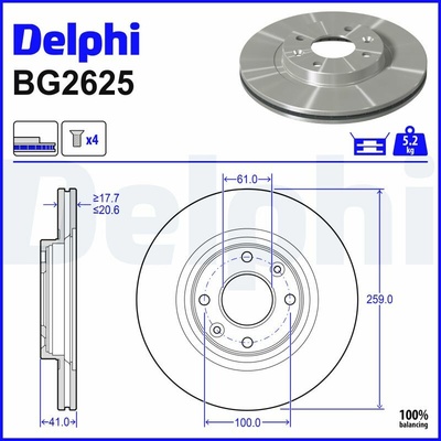 Brzdový kotúč DELPHI BG2625