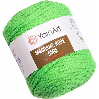 YARNART Macrame Rope 5 mm 5 mm 85 m 802 Neon Green юта (Macrame Rope 5 mm 802)