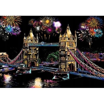 Stierací obrázok v tube Londýn Tower Bridge 75x52 cm