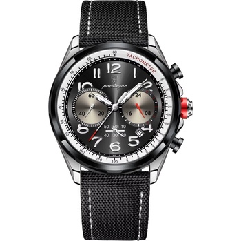 Poedagar Мъжки часовник Poedagar CS1854, естествена кожа, черен, черен циферблат (CS1854)