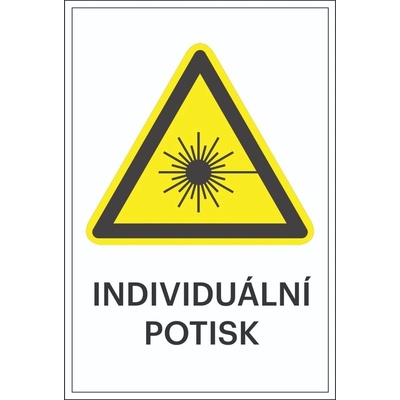 Varovné značení, varování před laserovým paprskem, s možností individuálního textu – fólie, 200×300 mm