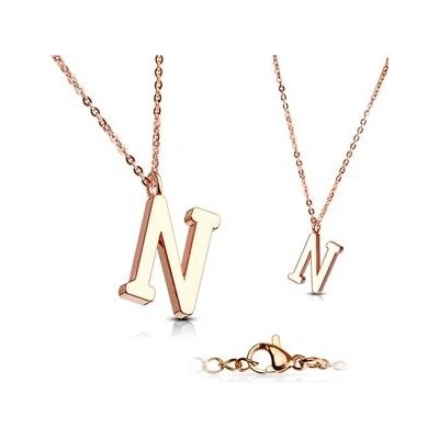 Šperky4U Zlacený ocelový řetízek s přívěškem iniciála OPD0231-N