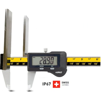 Microtech Дигитален шублер с плоски вътрешни челюсти Microtech WIRELESS SwissMet Flat - IP67, 150 мм, 0, 01 мм (141840154)