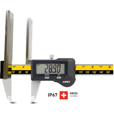 Microtech Дигитален шублер с плоски вътрешни челюсти Microtech WIRELESS SwissMet Flat - IP67, 150 мм, 0, 01 мм (141840154)