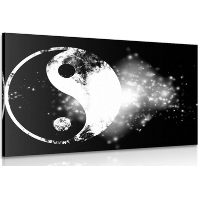 Obraz symbol Jin a Jang v černobílém provedení - 60x40