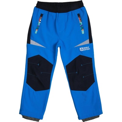 Wolf B2093 chlapecké softshellové kalhoty s fleecem modrá