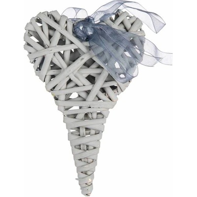 HOME DECOR Dekorativní srdce 10 x 15 cm šedé