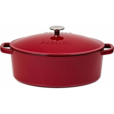 Gerlach Liatinový hrniec s pokrievkou NATUR 31 cm 5,5 l oválny burgundy