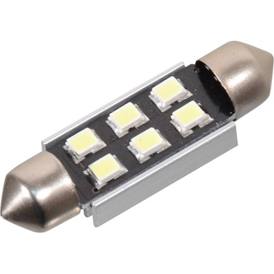 Žiarovka 6 SMD LED 12V suf. SV8.5 38mm s rezistorom CAN-BUS biela