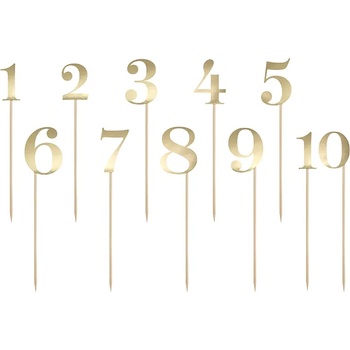 Image 1 of PartyDeco Златни числа за маса 11 бр