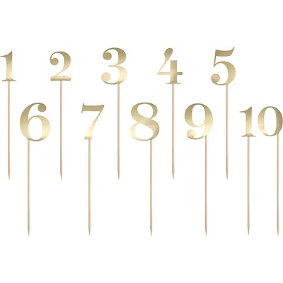 PartyDeco Златни числа за маса 11 бр