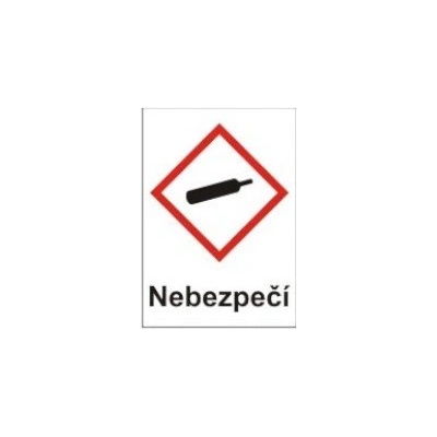 Plyny pod tlakem – nebezpečí (GHS04) 105x148 mm tabulka samolepka