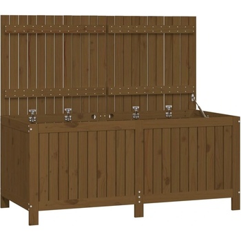 Кутия за съхранение, меденокафява, 147x68x64 см, бор масив