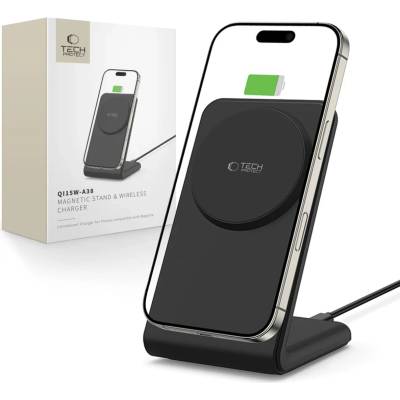 Tech-Protect QI15W-A38 магнитно MagSafe безжично зарядно черно (5906302372195)
