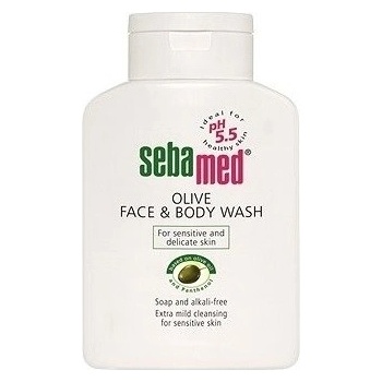 Sebamed Wash jemná umývacia emulzia na telo a tvár s olivovým olejom For Dry and Sensitive Skin 200 ml