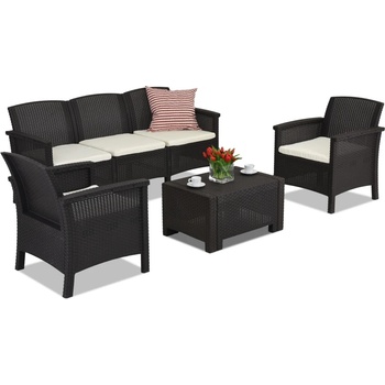 BICA Комплект ратанови мебели с диван 3-ка Venezia Coffee 5 Bica кафяв (BCVENCOF5BR)