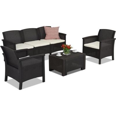 BICA Комплект ратанови мебели с диван 3-ка Venezia Coffee 5 Bica кафяв (BCVENCOF5BR)