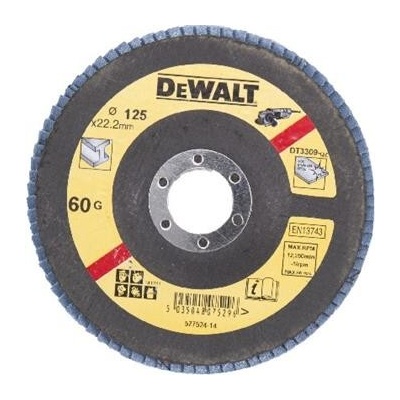 DeWALT DT3309 Brusný lamelový kotouč plochý šikmý 60 G na kov, 125 mm