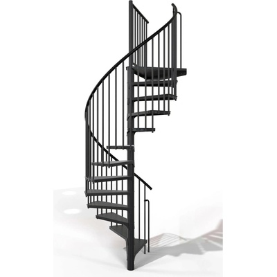 Minka STAIRS Kovové točité schodisko Rondo Smart čierne pr. 120 cm