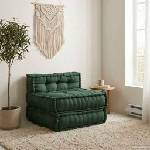 vidaXL Модулен диван, зелен, 70x70x54, плат (4019034)
